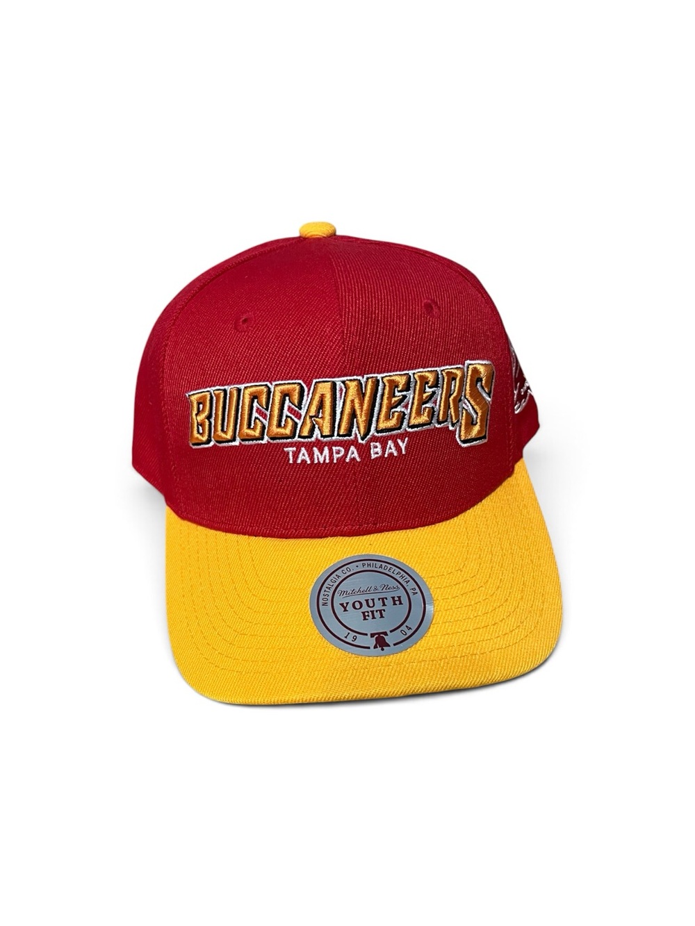 Mitchell & Ness Red and Yellow Buccaneers Youth Snapback